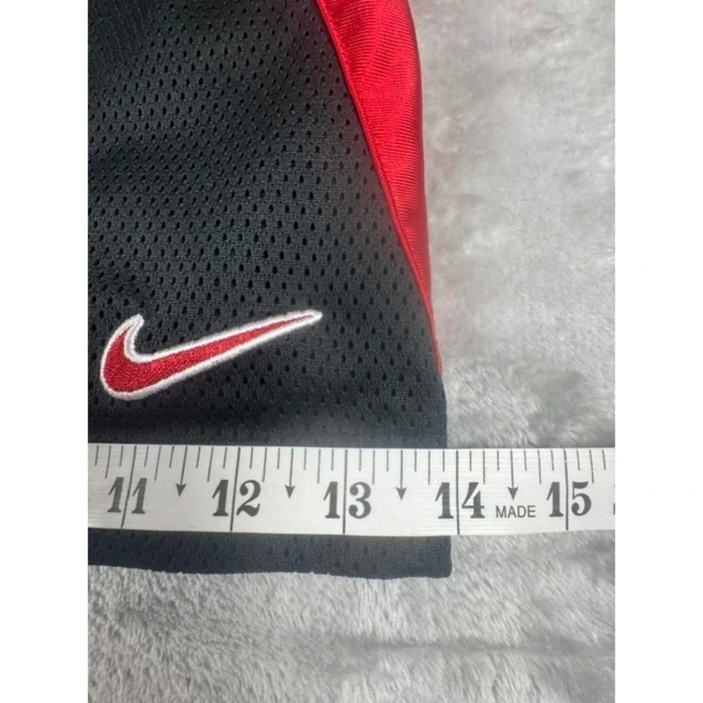 Nike Shorts Mens Large Black Red Mesh Basketball Athletic Swoosh Activewear